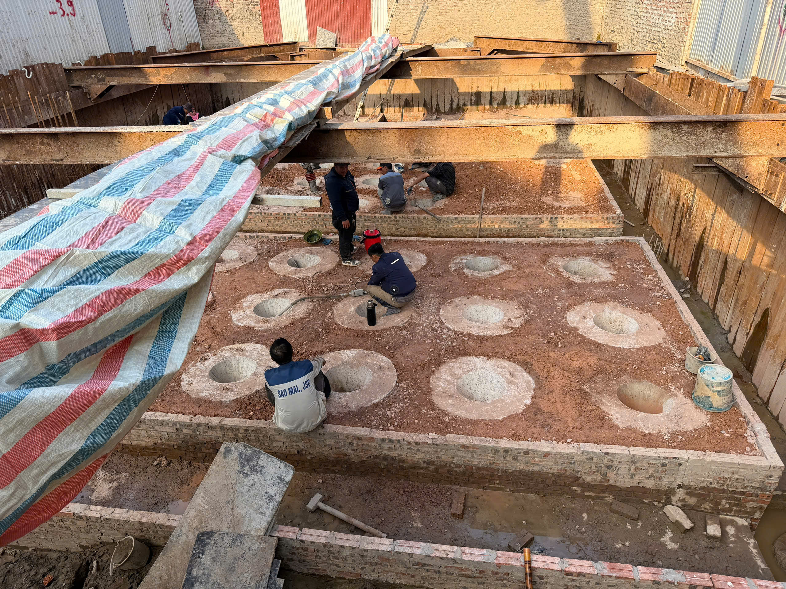 Thi công nền móng VTopbase - NHÀ LÀM VIỆC - 48 TRẦN KHÁNH DƯ - HẢI PHÒNG
